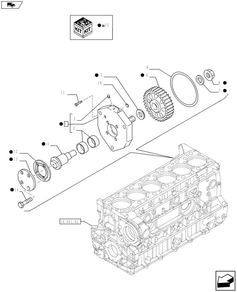 Схема запчастей Case F3AE0684K E910 - (10.114.02) - DRIVE, AUXILIARY ENGINE, COVER, GEAR, MY11 8120 (10) - ENGINE