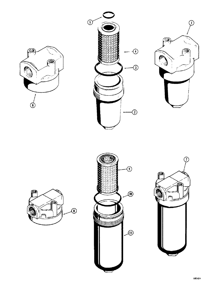 Схема запчастей Case 23 - (067A) - D32254 HYDRAULIC FILTER 