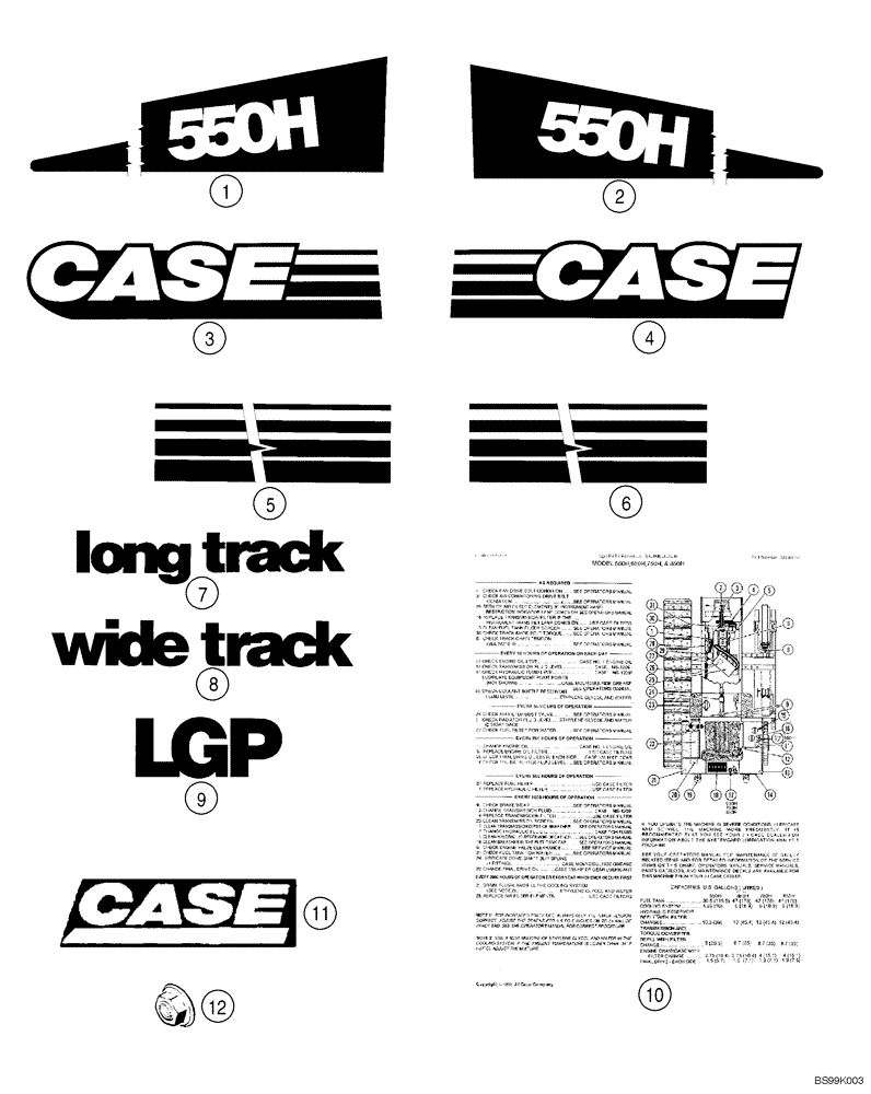 Схема запчастей Case 550H-IND - (09-21) - DECALS (09) - CHASSIS/ATTACHMENTS