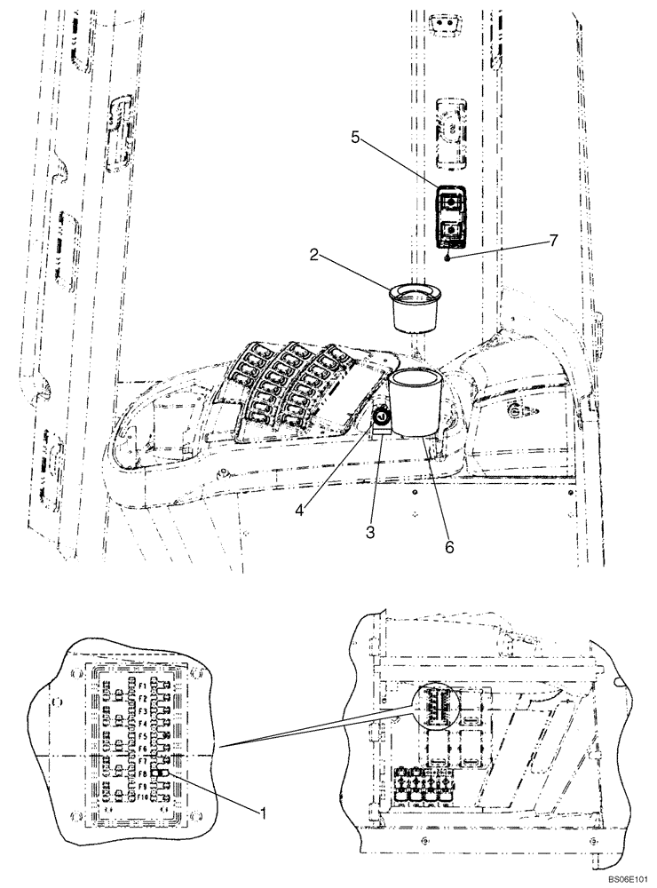 Схема запчастей Case 721E - (09-67) - CAB - CONVENIENCE PACKAGE (09) - CHASSIS