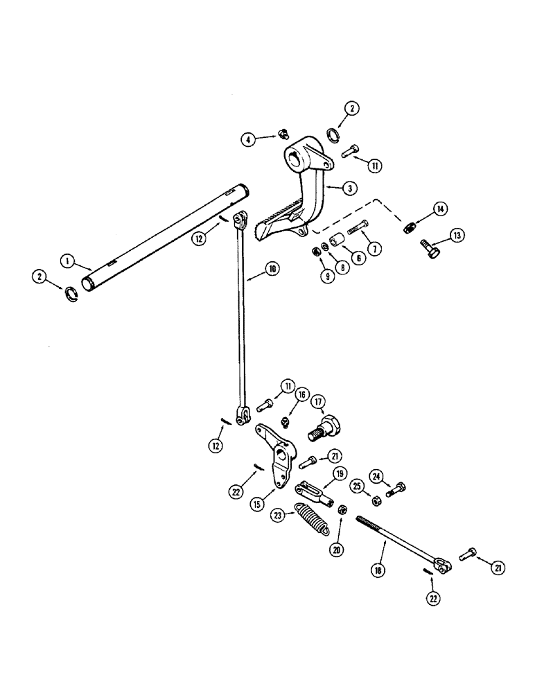 Схема запчастей Case 580B - (158) - CLUTCH LINKAGE, MECHANICAL SHUTTLE (06) - POWER TRAIN