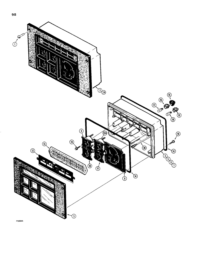 Схема запчастей Case 480C - (098) - INSTRUMENT CLUSTER (55) - ELECTRICAL SYSTEMS