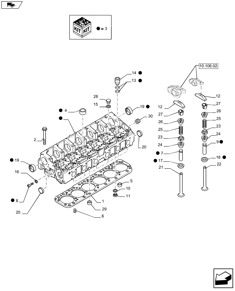 Схема запчастей Case F2CE9684C E020 - (10.101.01) - CYLINDER HEAD (504363411 - 504029659 - 504129140) (10) - ENGINE