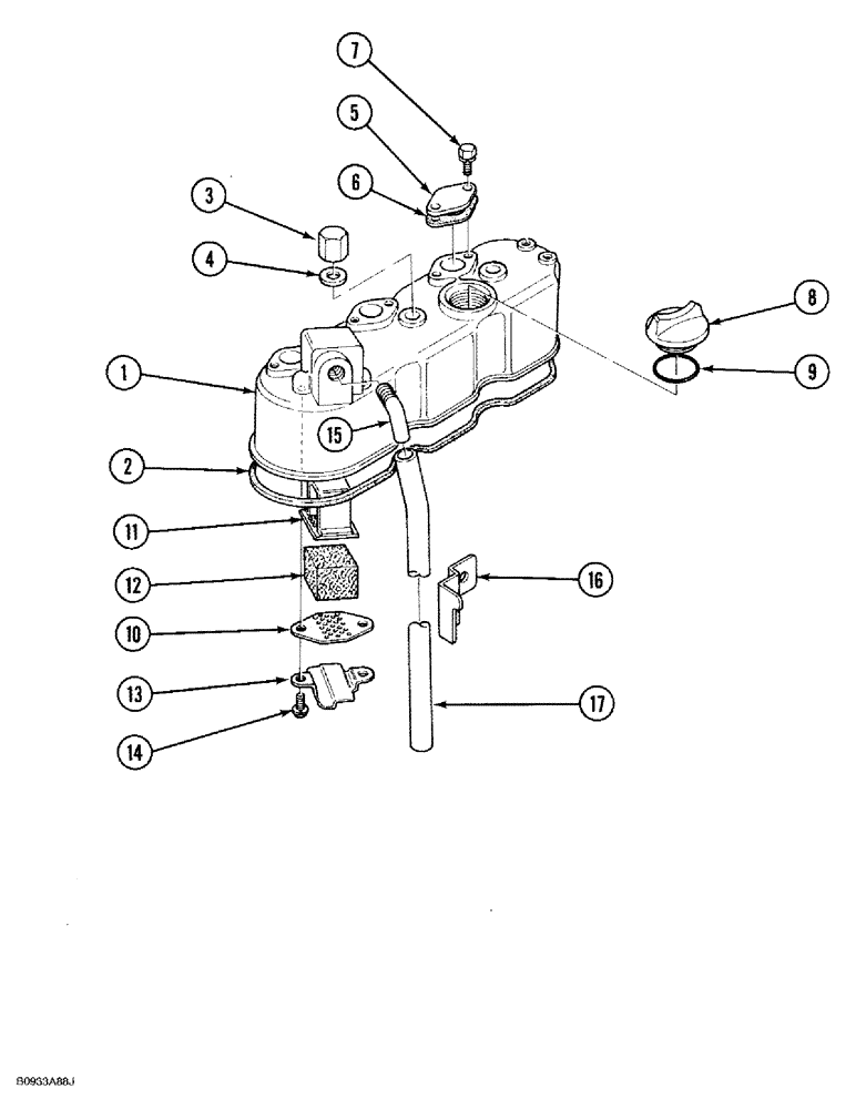 Схема запчастей Case 1818 - (2-22) - CYLINDER HEAD COVER, DIESEL MODELS (02) - ENGINE