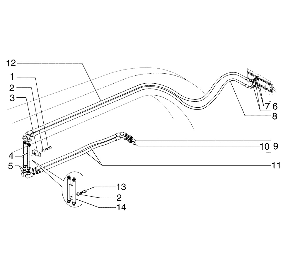 Схема запчастей Case 865 VHP - (08-040[01]) - CIRCLE HYDRAULIC CIRCUIT - TURN-CIRCLE CIRCUIT (08) - HYDRAULICS