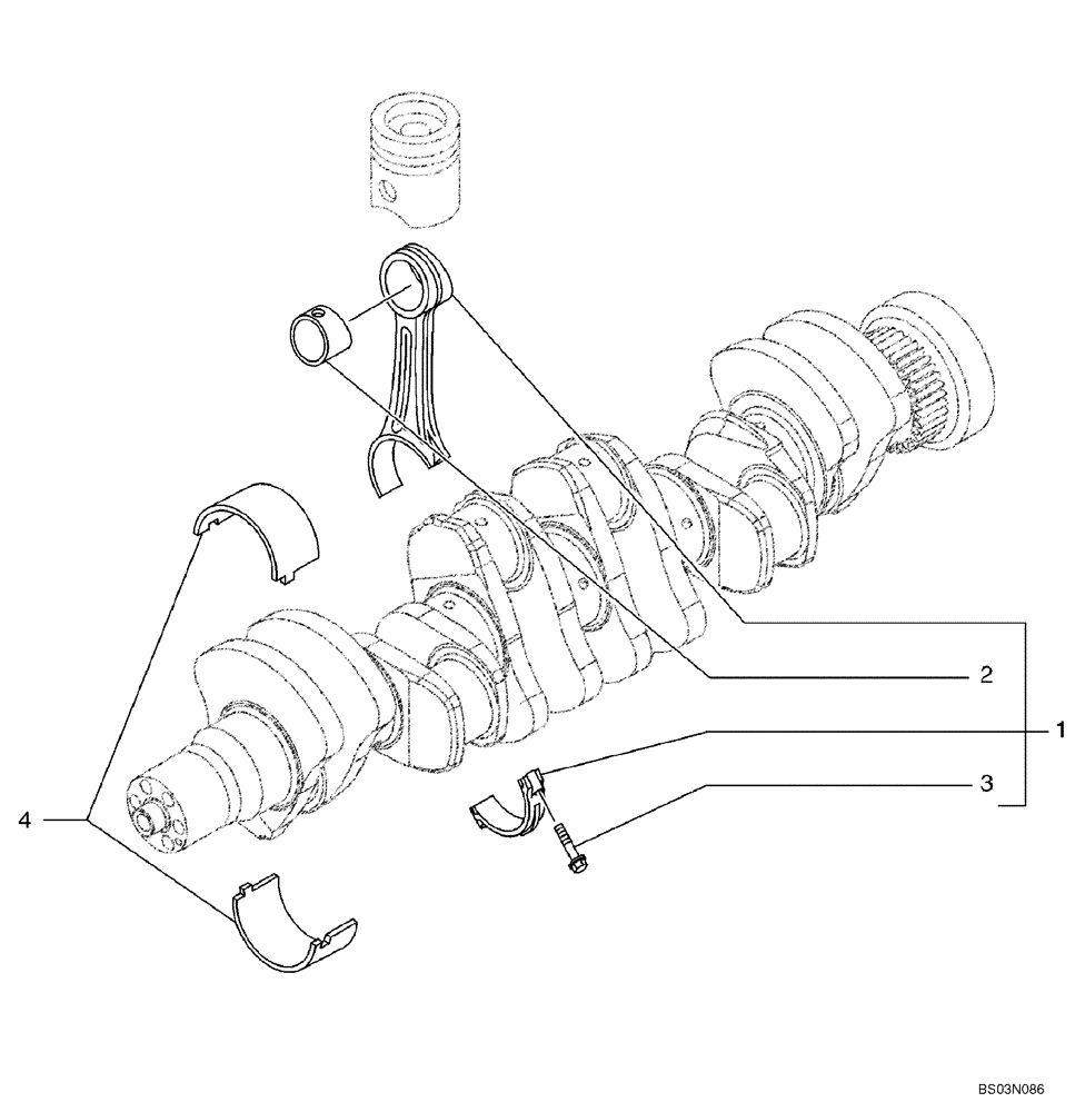 Схема запчастей Case 721E - (02-36) - CONNECTING ROD (02) - ENGINE