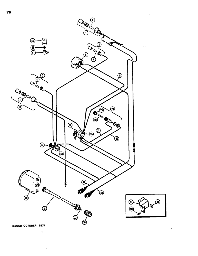 Схема запчастей Case 480B - (076) - INSTRUMENTS AND WIRING, (148B) SPARK IGNITION ENGINE 