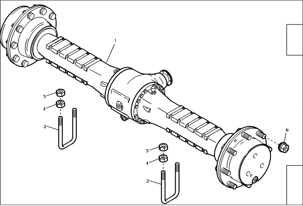 Схема запчастей Case 21D - (02.060[001]) - RIGID AXLE INSTALLATION (S/N 561101-UP) No Description