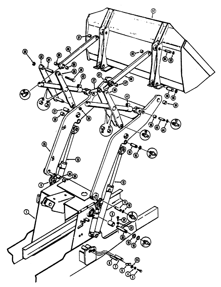 Схема запчастей Case 680CK - (108) - LOADER LIFT FRAME AND RELATED PARTS (82) - FRONT LOADER & BUCKET