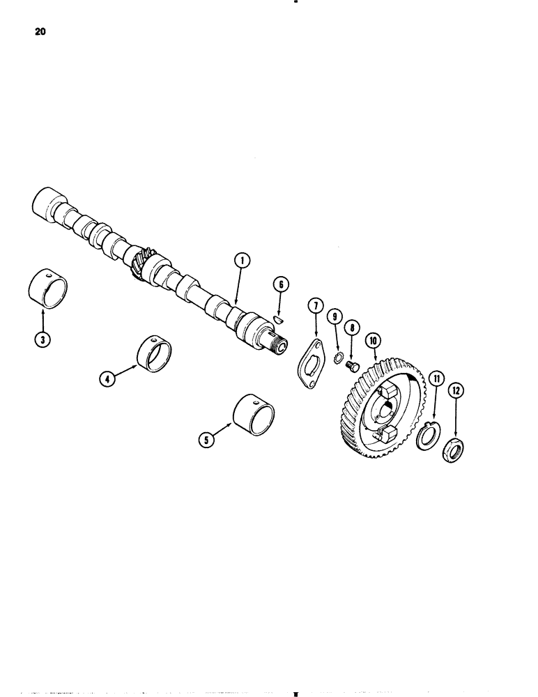 Схема запчастей Case 1845B - (020) - CAMSHAFT, 159 SPARK IGNITION ENGINE (02) - ENGINE