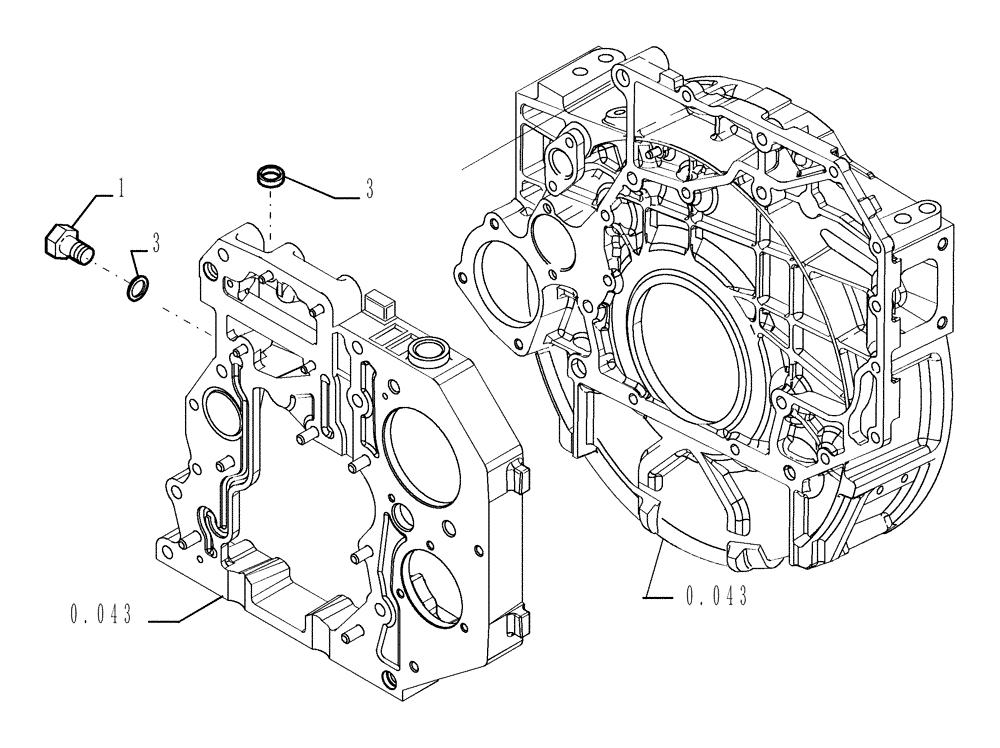 Схема запчастей Case 1850K - (0.045[01]) - BREATHER - ENGINE (01) - ENGINE