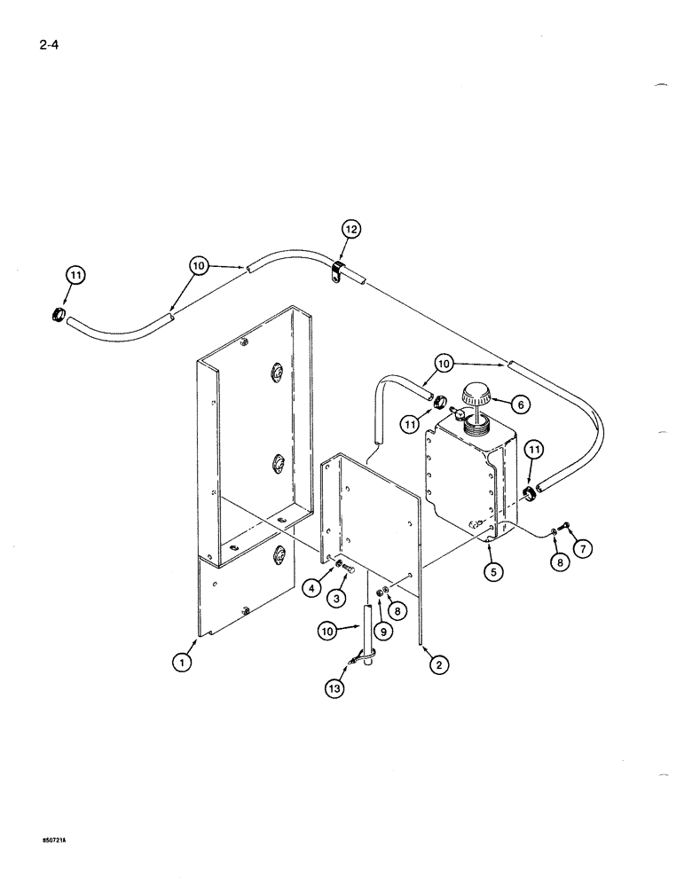 Схема запчастей Case 1086B - (2-004) - COOLANT RECOVERY SYSTEM (02) - ENGINE