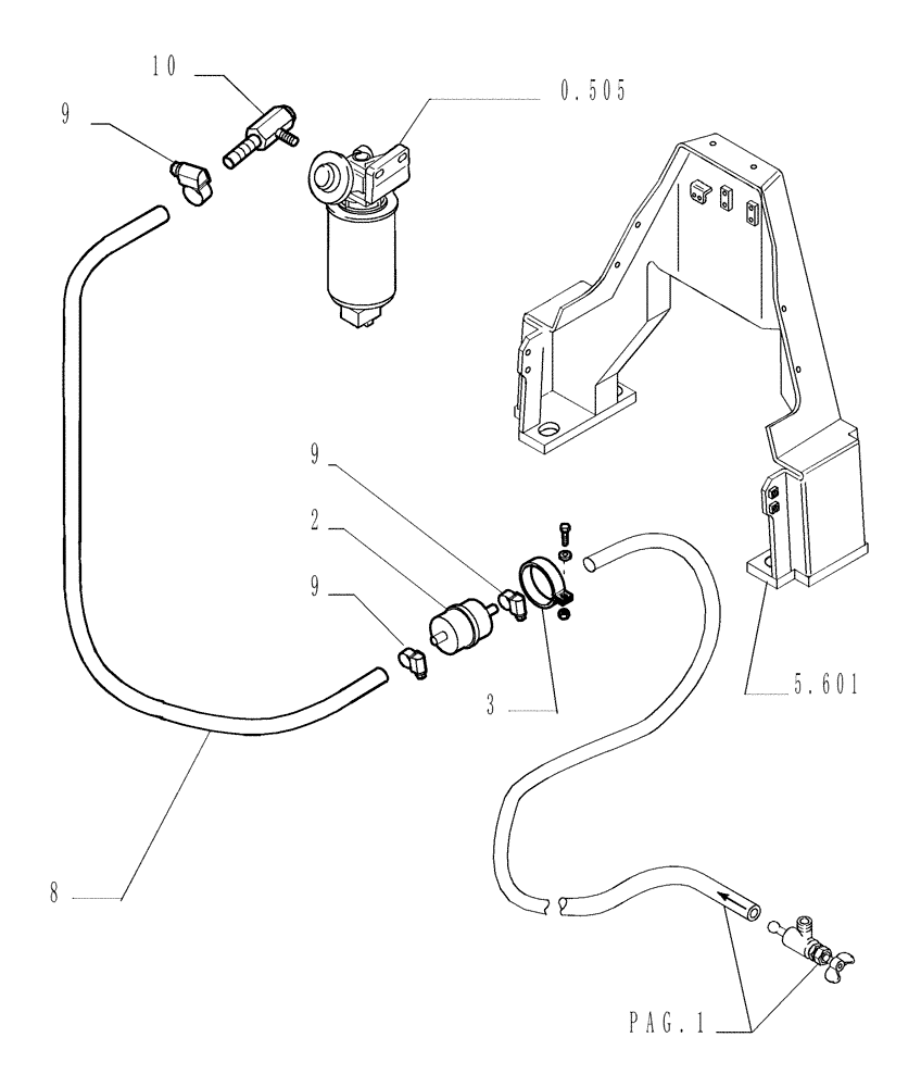 Схема запчастей Case 1850K - (0.510[02]) - FUEL TANK (01) - ENGINE