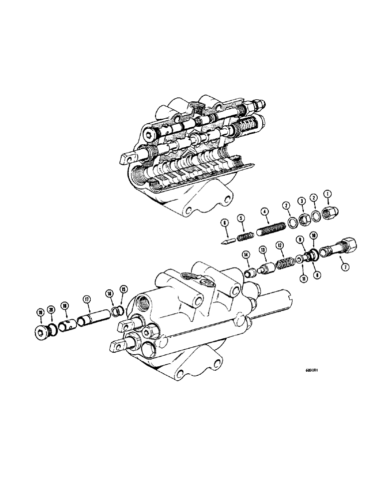 Схема запчастей Case 680CK - (238[A]) - MAIN RELIEF VALVE (35) - HYDRAULIC SYSTEMS