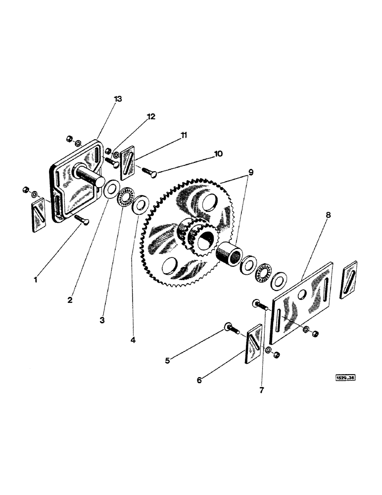 Схема запчастей Case 1529 - (108) - MOUNT SPROCKET (14) - MAIN GEARBOX & DRIVE