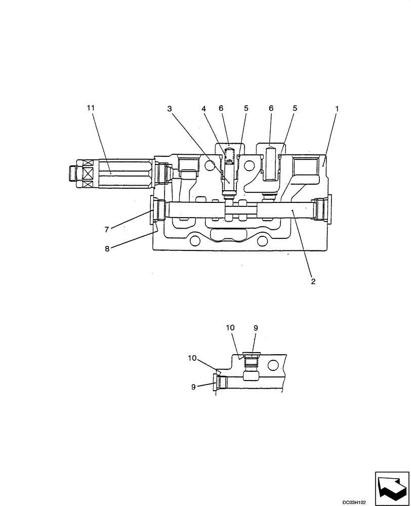 Схема запчастей Case CX25 - (08-36[00]) - VALVE ASSY - SUPPLY (08) - HYDRAULICS