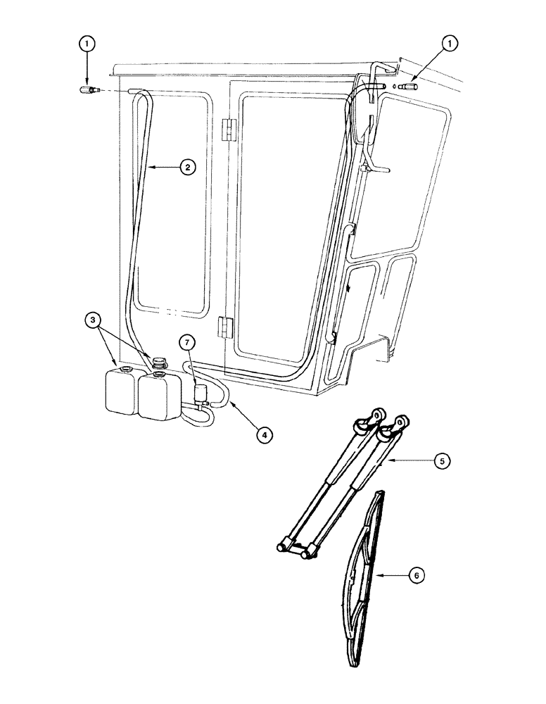 Схема запчастей Case 885 - (09-094[01]) - FRONT AND REAR WINDSHIELD WIPER (09) - CHASSIS/ATTACHMENTS