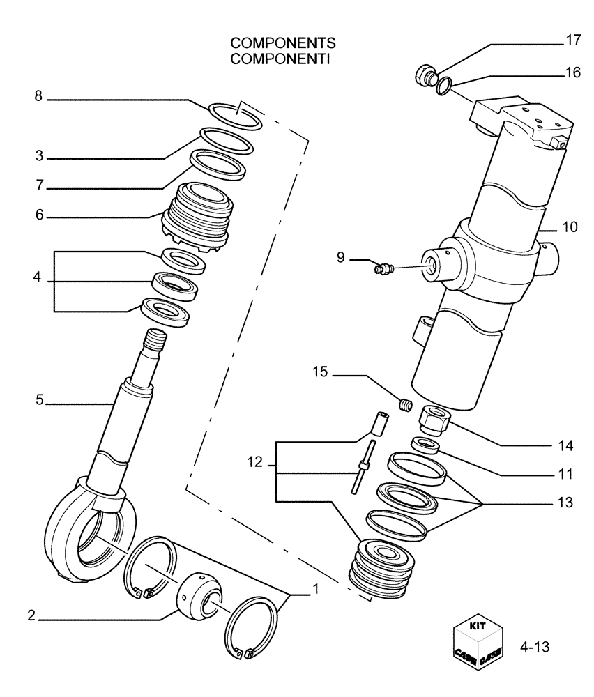 Схема запчастей Case 1850K - (3.443[02]) - LIFT CYLINDERS - FRONT IMPLEMENT (07) - HYDRAULIC SYSTEM/FRAME