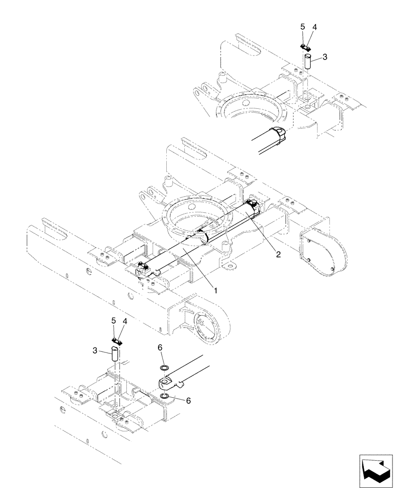 Схема запчастей Case CX17B - (02-004[01]) - CYLINDER INSTAL - CRAWLER FRAME WIDTH (35) - HYDRAULIC SYSTEMS