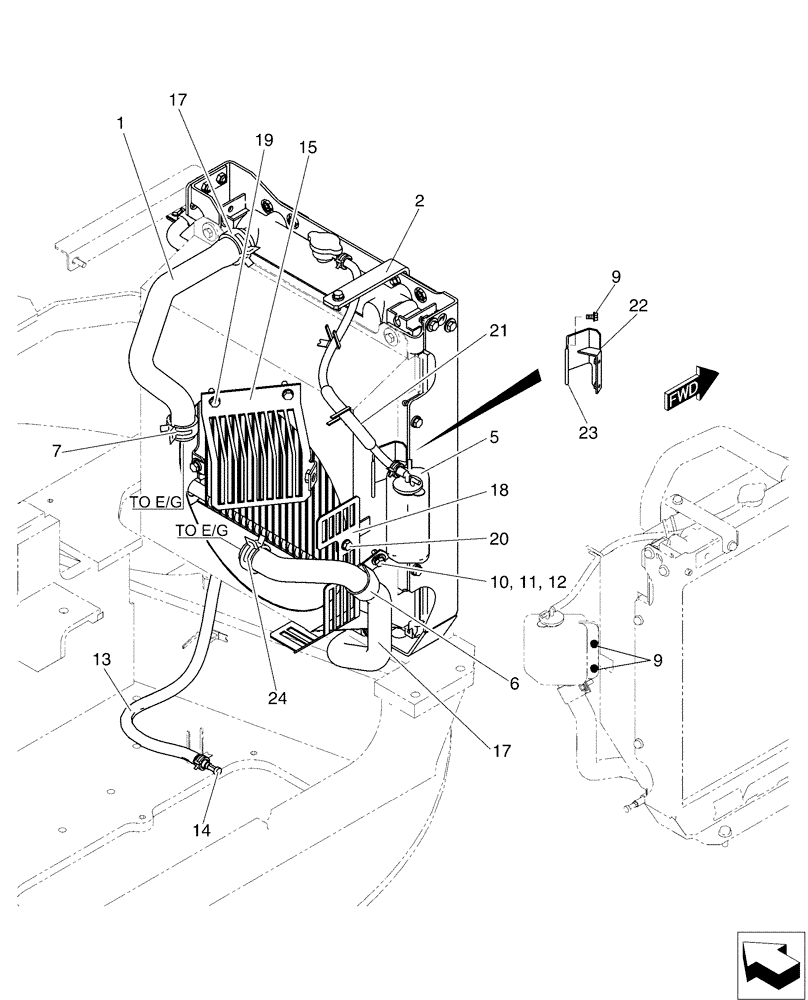 Схема запчастей Case CX50B - (01-012) - RADIATOR GROUP (10) - ENGINE