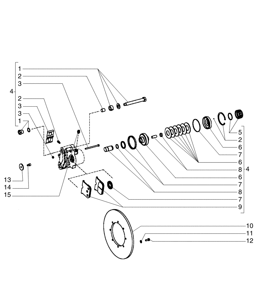 Схема запчастей Case 865B - (07-01[01]) - PARKING BRAKE - (TORQUE CONVERTER) (07) - BRAKES