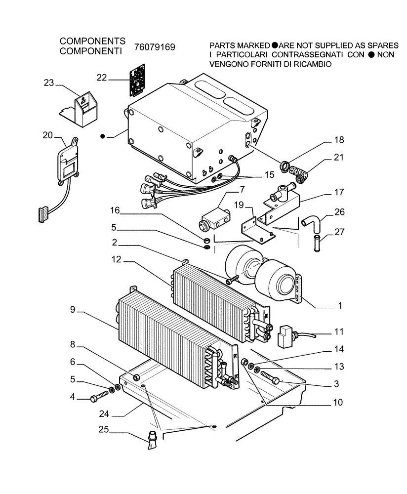 Схема запчастей Case 1850K LT - (9.653[37]) - ROPS CAB - OPTIONAL CODE 76078133 (19) - OPTIONS