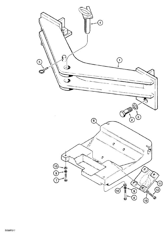 Схема запчастей Case 650G - (9-10) - DRAWBAR AND FRONT COUNTERWEIGHT (09) - CHASSIS/ATTACHMENTS