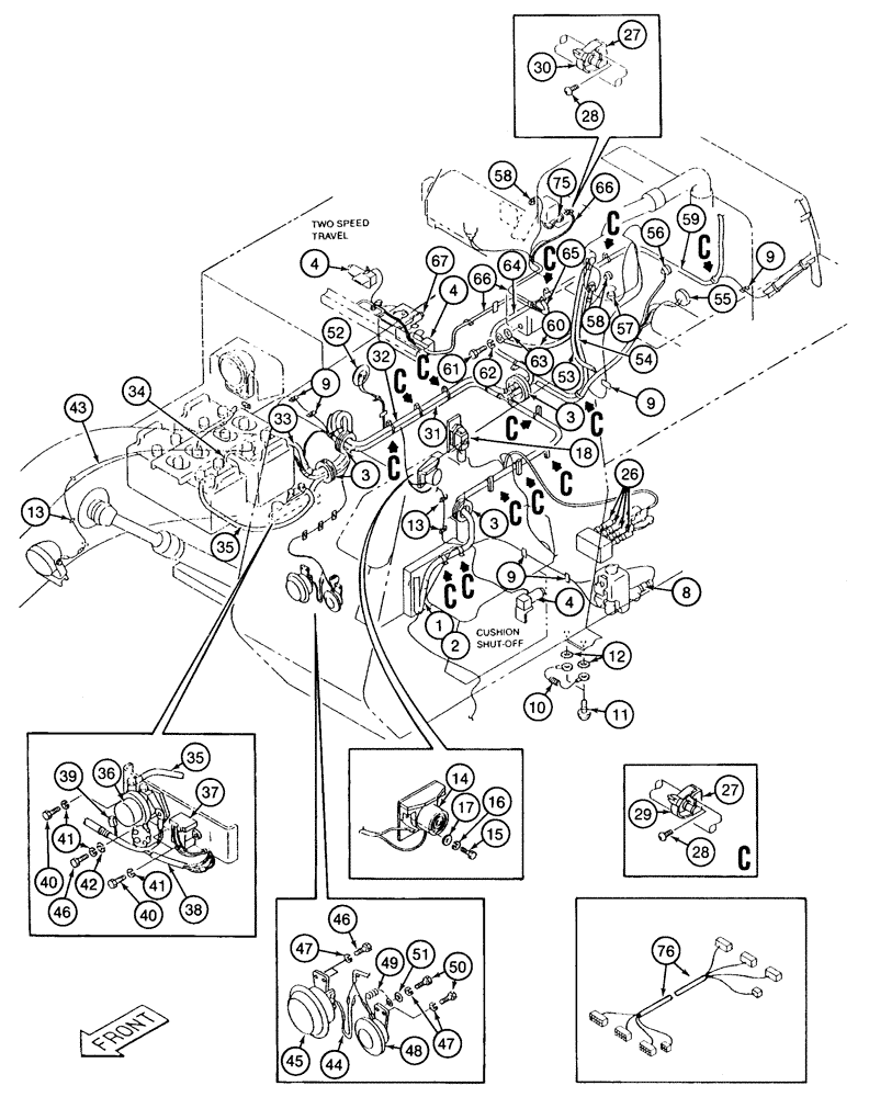 Схема запчастей Case 9040 - (4-10) - MAIN ELECTRICAL WIRING AND BATTERY CABLES (04) - ELECTRICAL SYSTEMS