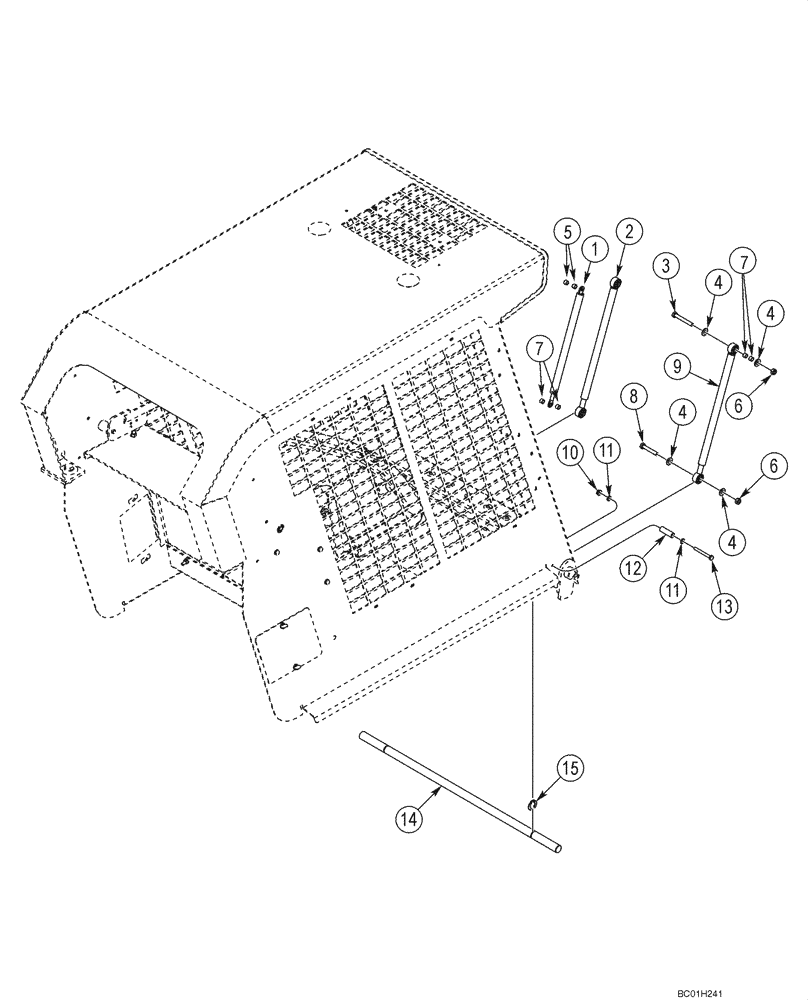 Схема запчастей Case 70XT - (09-28) - CANOPY, ROPS - LATCH AND PIVOT, FRONT (09) - CHASSIS