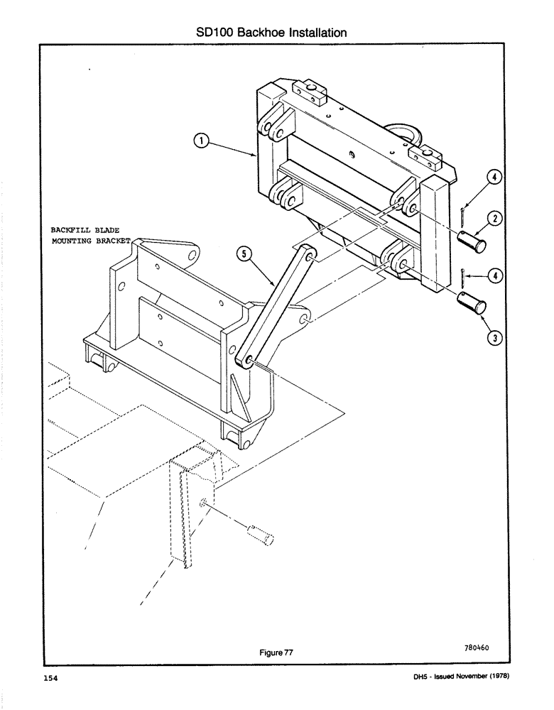 Схема запчастей Case DH5 - (154) - SD100 BACKHOE INSTALLATION (84) - BOOMS, DIPPERS & BUCKETS