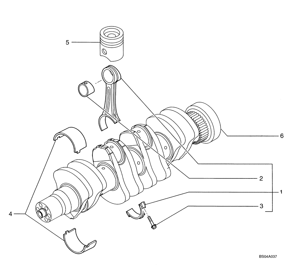 Схема запчастей Case 580SM - (02-22) - PISTONS - CONNECTING ROD (02) - ENGINE