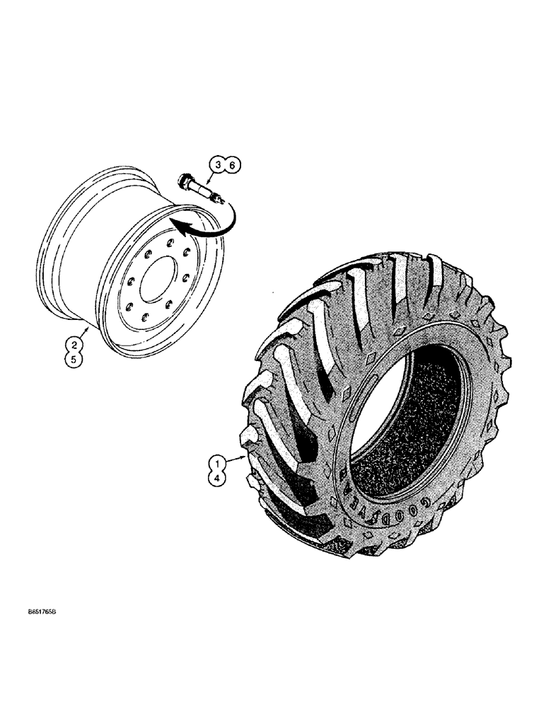 Схема запчастей Case 860 - (6-68) - WHEELS AND TIRES (06) - POWER TRAIN