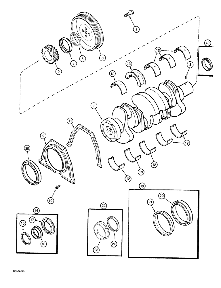 Схема запчастей Case 760 - (02-036) - CRANKSHAFT, 4-390 (10) - ENGINE