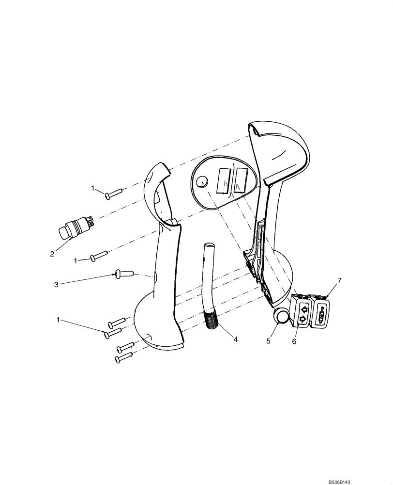 Схема запчастей Case 430 - (04-15) - CONTROL HANDLE, LH - DELUXE (04) - ELECTRICAL SYSTEMS