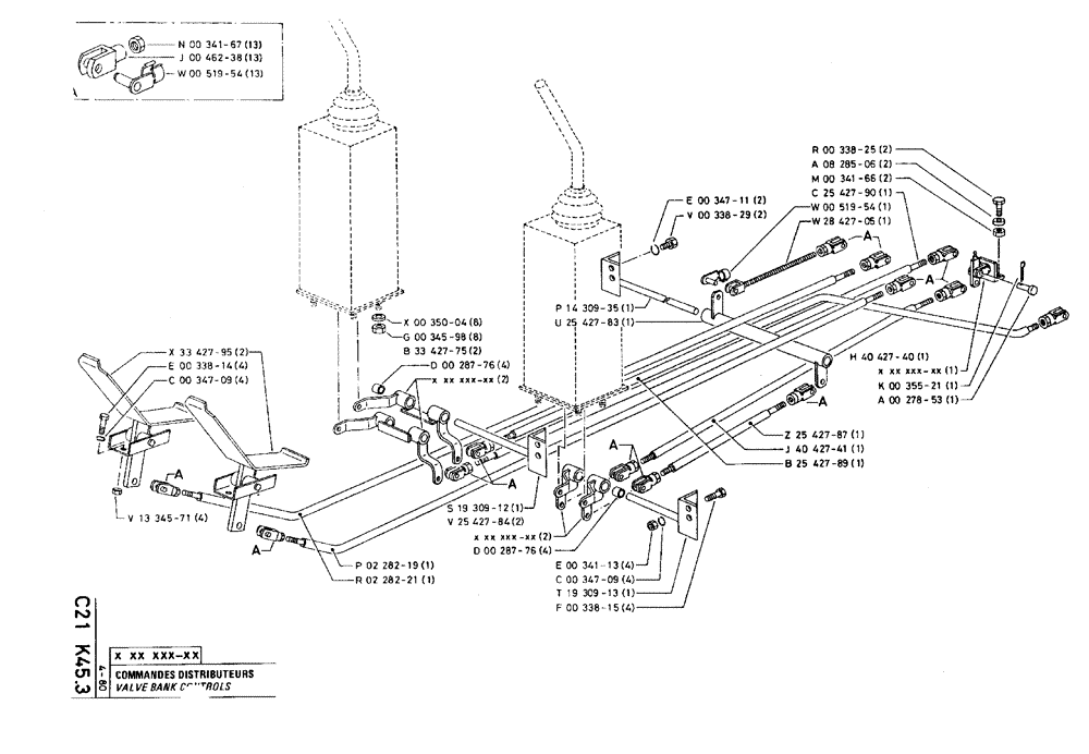 Схема запчастей Case 75C - (C21 K45.3) - VALVE BANK CONTROLS (05) - UPPERSTRUCTURE CHASSIS