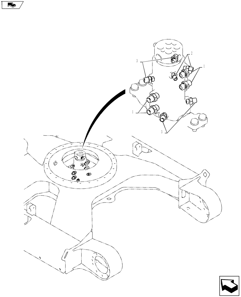 Схема запчастей Case CX55BMSR - (02-014[00]) - HYD LINES, SWIVEL (35) - HYDRAULIC SYSTEMS