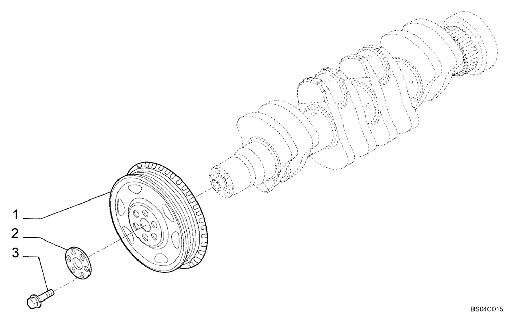 Схема запчастей Case 450 - (02-31) - PULLEY - CRANKSHAFT (02) - ENGINE