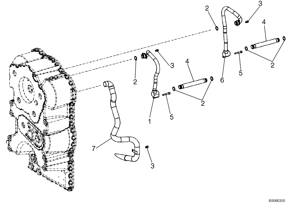 Схема запчастей Case 821E - (06-06) - TRANSMISSION ASSY - HOUSING TUBES - PRIOR TO P.I.N. N7F203144 (06) - POWER TRAIN