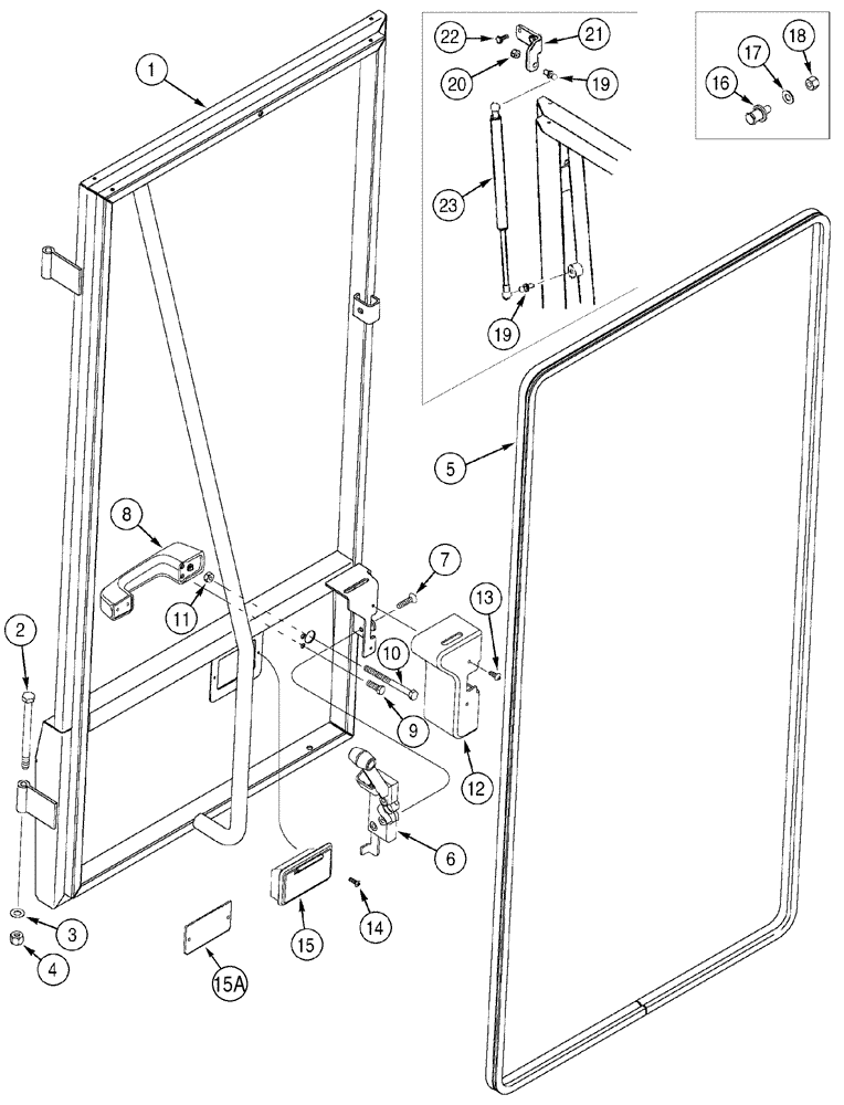 Схема запчастей Case 921C - (09-56) - CAB - DOOR (09) - CHASSIS