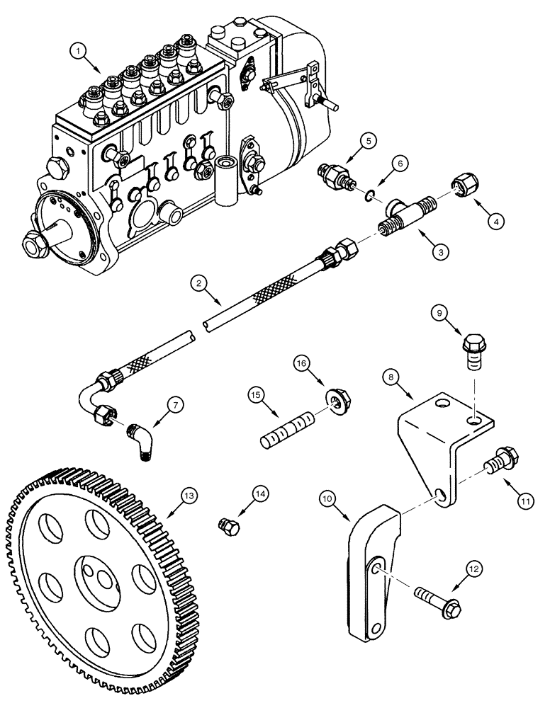 Схема запчастей Case 845 - (03-18[01]) - FUEL INJECTON PUMP AND DRIVE (03) - FUEL SYSTEM