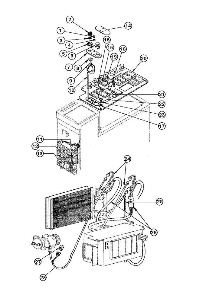 Схема запчастей Case 865 DHP - (4-054) - AIR CONDITIONING SYSTEM (04) - ELECTRICAL SYSTEMS