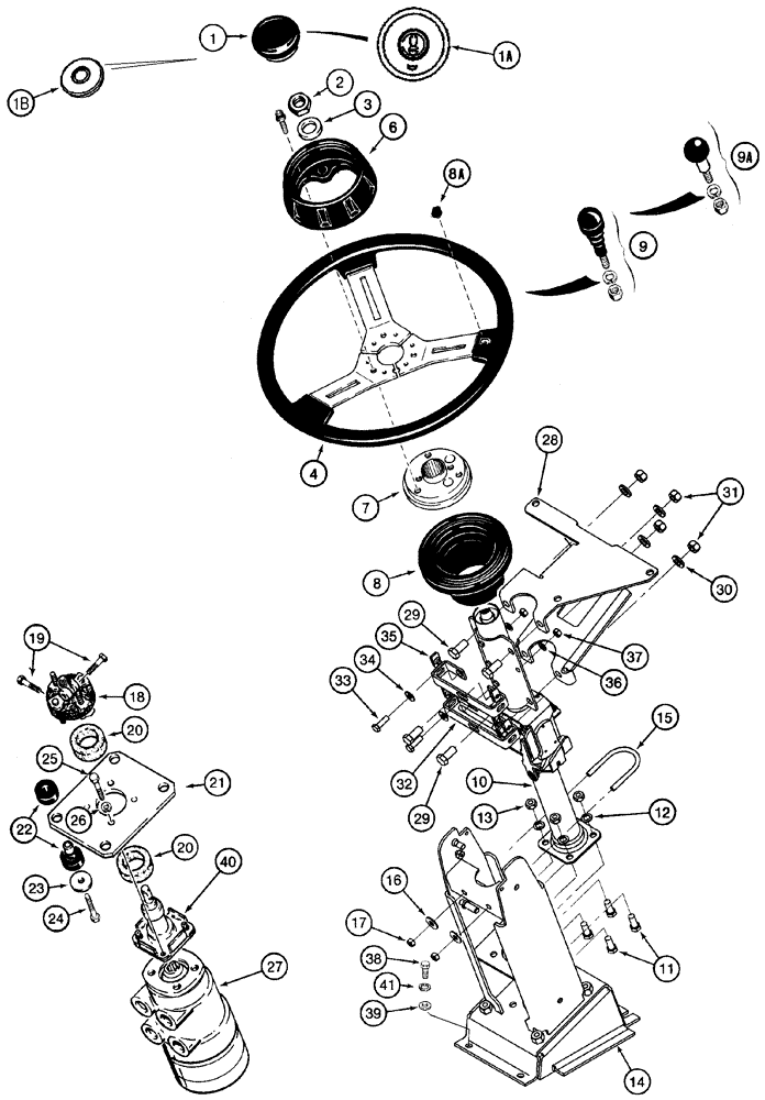 Схема запчастей Case 921C - (05-01) - STEERING WHEEL COLUMN (05) - STEERING