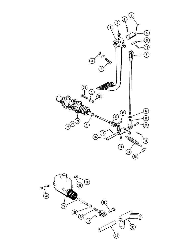 Схема запчастей Case W12 - (076) - BRAKE PEDAL AND CYLINDER (07) - BRAKES