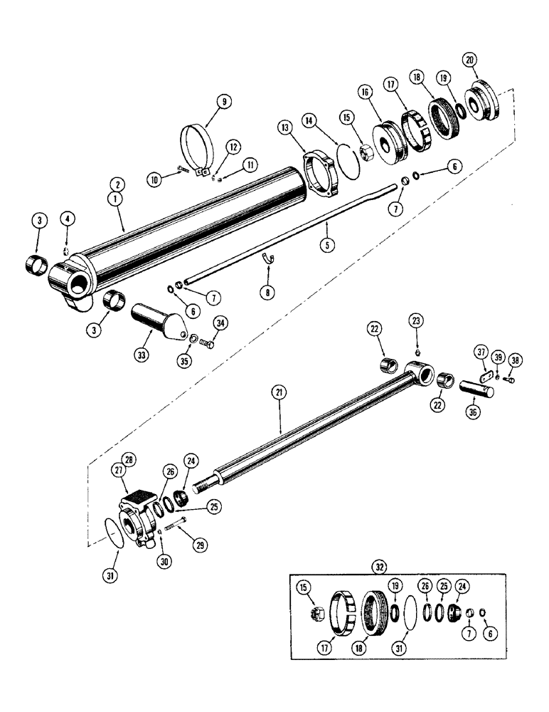 Схема запчастей Case W12 - (184) - HYDRAULIC LIFT CYLINDER (08) - HYDRAULICS