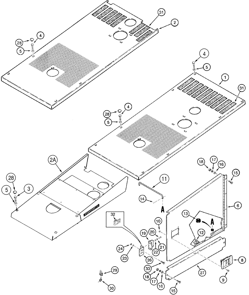 Схема запчастей Case 621C - (09-017) - HOOD DOORS, SIDE, NORTH AMERICA AND EUROPE (09) - CHASSIS