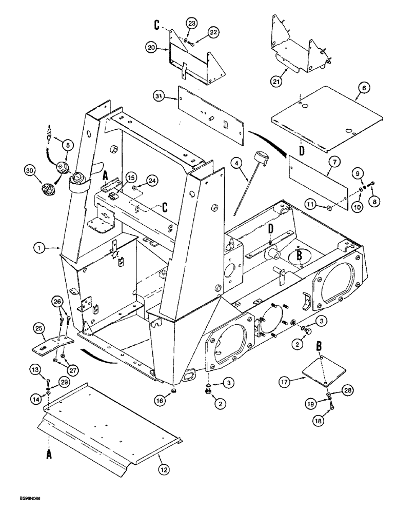 Схема запчастей Case 1825B - (9-02) - CHASSIS AND COVERS (09) - CHASSIS/ATTACHMENTS