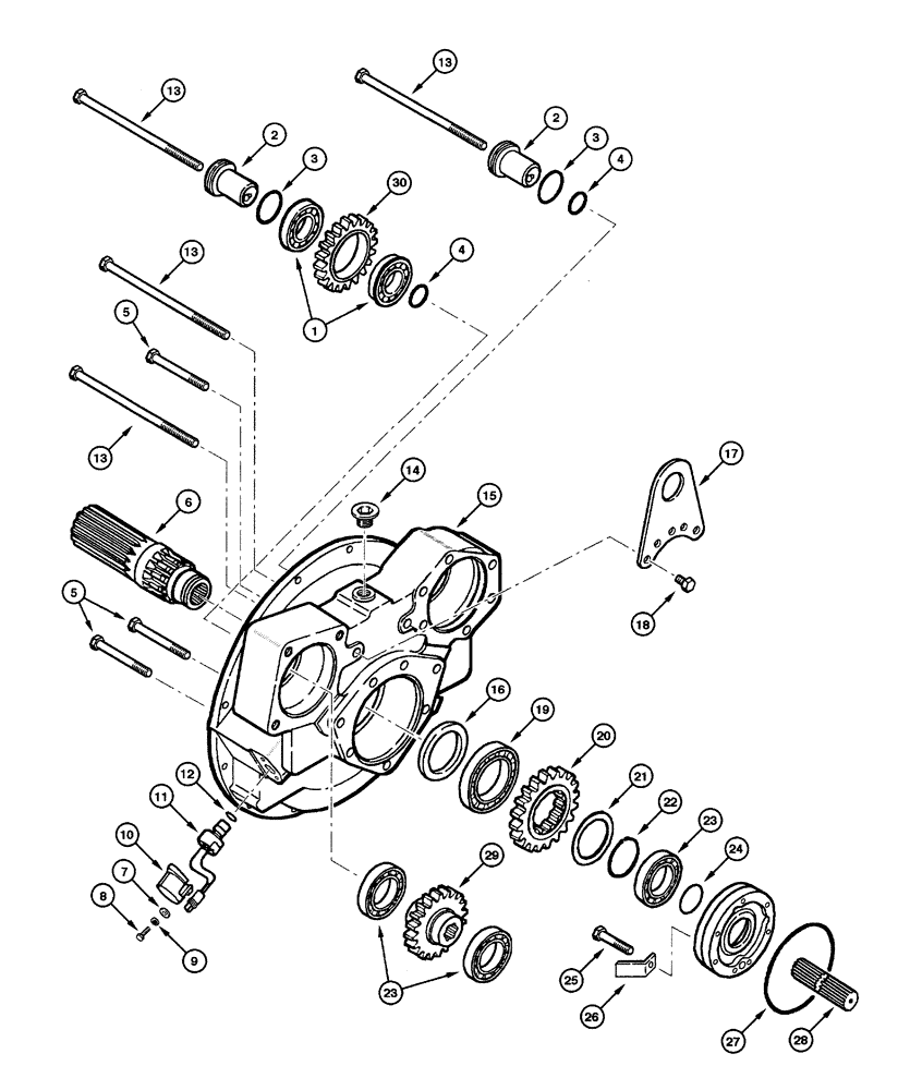 Схема запчастей Case 885 - (06.07[00]) - TRANSMISSION - HOUSING AND INPUT SHAFT (06) - POWER TRAIN