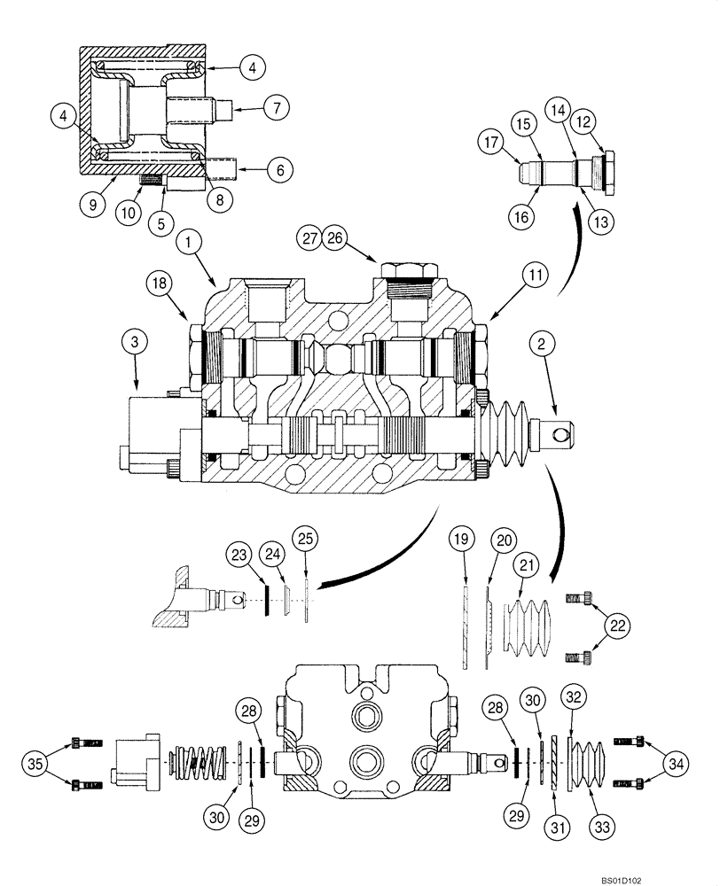 Схема запчастей Case 586G - (08-18) - VALVE SECTION - FORKLIFT LIFT (08) - HYDRAULICS