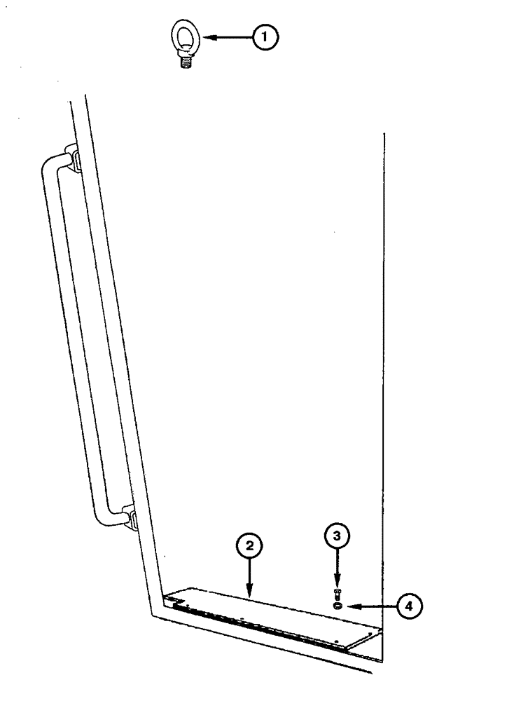 Схема запчастей Case 885 - (09.26[00]) - CAB - HAND RAIL AND HOOK (09) - CHASSIS