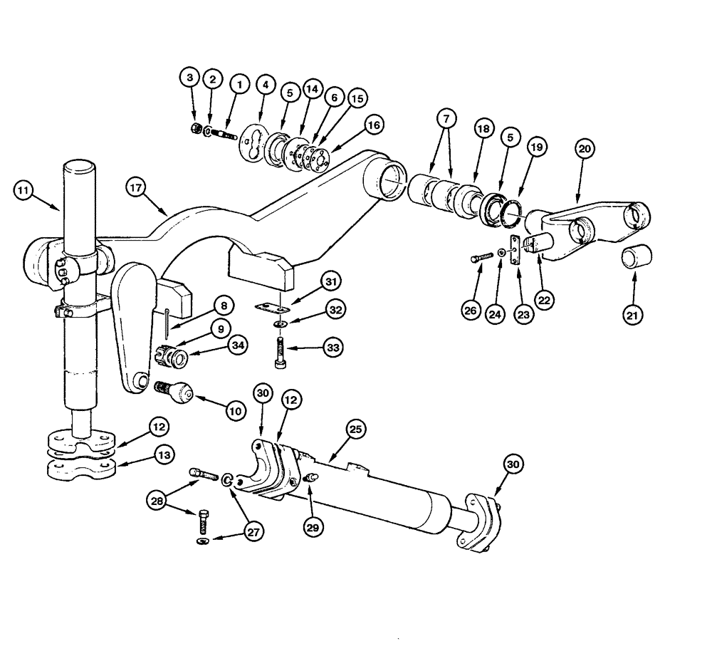 Схема запчастей Case 865 - (08.66[00]) - CYLINDER - SADDLE AND ACTUATING (OPTIONAL) (08) - HYDRAULICS